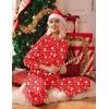 Ekouaer Womens Pajama Sets Fuzzy Fleece Long Sleeve Sleepwear Comfy Pjs 2 Piece Lounge Set Nightwear with Poeckts S-XXL(Christmas Snowman)