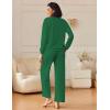 Ekouaer Womens Pajama Sets Fuzzy Fleece Long Sleeve Sleepwear Comfy Pjs 2 Piece Lounge Set Nightwear with Poeckts S-XXL(Dark Green)