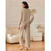 Ekouaer Womens Pajama Sets Fuzzy Fleece Long Sleeve Sleepwear Comfy Pjs 2 Piece Lounge Set Nightwear with Poeckts S-XXL(Khaki)