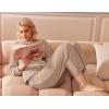 Ekouaer Womens Pajama Sets Fuzzy Fleece Long Sleeve Sleepwear Comfy Pjs 2 Piece Lounge Set Nightwear with Poeckts S-XXL(Khaki)