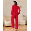 Ekouaer Womens Pajama Sets Fuzzy Fleece Long Sleeve Sleepwear Comfy Pjs 2 Piece Lounge Set Nightwear with Poeckts S-XXL(Red)