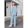 Ekouaer Womens Pajama Sets Fuzzy Fleece Sleepwear Long Sleeve Pjs 2 Piece Lounge Set Fall Outfits Sweater Nightwear S-XXL(Baby Blue)