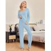 Ekouaer Womens Pajama Sets Fuzzy Fleece Sleepwear Long Sleeve Pjs 2 Piece Lounge Set Fall Outfits Sweater Nightwear S-XXL(Baby Blue)