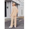 Ekouaer Womens Pajama Sets Fuzzy Fleece Sleepwear Long Sleeve Pjs 2 Piece Lounge Set Fall Outfits Sweater Nightwear S-XXL(Beige)