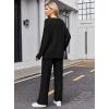Ekouaer Womens Pajama Sets Fuzzy Fleece Sleepwear Long Sleeve Pjs 2 Piece Lounge Set Fall Outfits Sweater Nightwear S-XXL(Black)