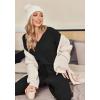 Ekouaer Womens Pajama Sets Fuzzy Fleece Sleepwear Long Sleeve Pjs 2 Piece Lounge Set Fall Outfits Sweater Nightwear S-XXL(Black)
