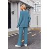 Ekouaer Womens Pajama Sets Fuzzy Fleece Sleepwear Long Sleeve Pjs 2 Piece Lounge Set Fall Outfits Sweater Nightwear S-XXL(Blue)
