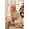 Ekouaer Womens Pajama Sets Fuzzy Fleece Sleepwear Long Sleeve Pjs 2 Piece Lounge Set Fall Outfits Sweater Nightwear S-XXL(Bow)