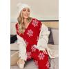 Ekouaer Womens Pajama Sets Fuzzy Fleece Sleepwear Long Sleeve Pjs 2 Piece Lounge Set Fall Outfits Sweater Nightwear S-XXL(Christmas)