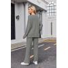 Ekouaer Womens Pajama Sets Fuzzy Fleece Sleepwear Long Sleeve Pjs 2 Piece Lounge Set Fall Outfits Sweater Nightwear S-XXL(Dark Gray)