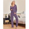 Ekouaer Womens Pajama Sets Fuzzy Fleece Sleepwear Long Sleeve Pjs 2 Piece Lounge Set Fall Outfits Sweater Nightwear S-XXL(Purple)
