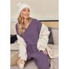 Ekouaer Womens Pajama Sets Fuzzy Fleece Sleepwear Long Sleeve Pjs 2 Piece Lounge Set Fall Outfits Sweater Nightwear S-XXL(Purple)