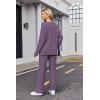 Ekouaer Womens Pajama Sets Fuzzy Fleece Sleepwear Long Sleeve Pjs 2 Piece Lounge Set Fall Outfits Sweater Nightwear S-XXL(Purple)