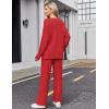 Ekouaer Womens Pajama Sets Fuzzy Fleece Sleepwear Long Sleeve Pjs 2 Piece Lounge Set Fall Outfits Sweater Nightwear S-XXL(Red)