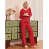 Ekouaer Womens Pajama Sets Fuzzy Fleece Sleepwear Long Sleeve Pjs 2 Piece Lounge Set Fall Outfits Sweater Nightwear S-XXL(Red)