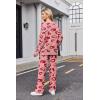 Ekouaer Womens Pajama Sets Fuzzy Fleece Sleepwear Long Sleeve Pjs 2 Piece Lounge Set Fall Outfits Sweater Nightwear S-XXL(Red Leopard Print)