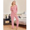 Ekouaer Womens Pajama Sets Fuzzy Fleece Sleepwear Long Sleeve Pjs 2 Piece Lounge Set Fall Outfits Sweater Nightwear S-XXL(Taro)