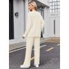 Ekouaer Womens Pajama Sets Fuzzy Fleece Sleepwear Long Sleeve Pjs 2 Piece Lounge Set Fall Outfits Sweater Nightwear S-XXL(White)
