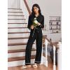 Ekouaer Womens Pajama Sets Long Sleeve Sleepwear Soft Button Down Pjs 2 Piece Loungewear witn Pants S-XXL(Black)