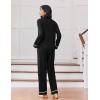 Ekouaer Womens Pajama Sets Long Sleeve Sleepwear Soft Button Down Pjs 2 Piece Loungewear witn Pants S-XXL(Black)