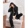 Ekouaer Womens Pajama Sets Long Sleeve Sleepwear Soft Button Down Pjs 2 Piece Loungewear witn Pants S-XXL(Black)