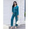 Ekouaer Womens Pajama Sets Long Sleeve Sleepwear Soft Button Down Pjs 2 Piece Loungewear witn Pants S-XXL(Blue Green)