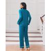 Ekouaer Womens Pajama Sets Long Sleeve Sleepwear Soft Button Down Pjs 2 Piece Loungewear witn Pants S-XXL(Blue Green)
