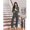 Ekouaer Womens Pajama Sets Long Sleeve Sleepwear Soft Button Down Pjs 2 Piece Loungewear witn Pants S-XXL(Dark Grey)