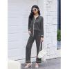 Ekouaer Womens Pajama Sets Long Sleeve Sleepwear Soft Button Down Pjs 2 Piece Loungewear witn Pants S-XXL(Dark Grey)