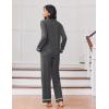Ekouaer Womens Pajama Sets Long Sleeve Sleepwear Soft Button Down Pjs 2 Piece Loungewear witn Pants S-XXL(Dark Grey)