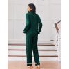 Ekouaer Womens Pajama Sets Long Sleeve Sleepwear Soft Button Down Pjs 2 Piece Loungewear witn Pants S-XXL(Green)