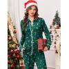Ekouaer Womens Pajama Sets Long Sleeve Sleepwear Soft Button Down Pjs 2 Piece Loungewear witn Pants S-XXL(Green Elk)