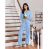 Ekouaer Womens Pajama Sets Long Sleeve Sleepwear Soft Button Down Pjs 2 Piece Loungewear witn Pants S-XXL(Light Blue)