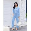 Ekouaer Womens Pajama Sets Long Sleeve Sleepwear Soft Button Down Pjs 2 Piece Loungewear witn Pants S-XXL(Light Blue)