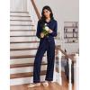Ekouaer Womens Pajama Sets Long Sleeve Sleepwear Soft Button Down Pjs 2 Piece Loungewear witn Pants S-XXL(Navy)