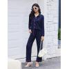 Ekouaer Womens Pajama Sets Long Sleeve Sleepwear Soft Button Down Pjs 2 Piece Loungewear witn Pants S-XXL(Navy)