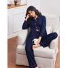 Ekouaer Womens Pajama Sets Long Sleeve Sleepwear Soft Button Down Pjs 2 Piece Loungewear witn Pants S-XXL(Navy)