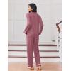Ekouaer Womens Pajama Sets Long Sleeve Sleepwear Soft Button Down Pjs 2 Piece Loungewear witn Pants S-XXL(Old Rose)