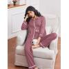 Ekouaer Womens Pajama Sets Long Sleeve Sleepwear Soft Button Down Pjs 2 Piece Loungewear witn Pants S-XXL(Old Rose)