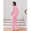 Ekouaer Womens Pajama Sets Long Sleeve Sleepwear Soft Button Down Pjs 2 Piece Loungewear witn Pants S-XXL(Pink)