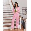 Ekouaer Womens Pajama Sets Long Sleeve Sleepwear Soft Button Down Pjs 2 Piece Loungewear witn Pants S-XXL(Pink)