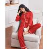 Ekouaer Womens Pajama Sets Long Sleeve Sleepwear Soft Button Down Pjs 2 Piece Loungewear witn Pants S-XXL(Red)