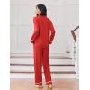 Ekouaer Womens Pajama Sets Long Sleeve Sleepwear Soft Button Down Pjs 2 Piece Loungewear witn Pants S-XXL(Red)