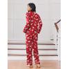 Ekouaer Womens Pajama Sets Long Sleeve Sleepwear Soft Button Down Pjs 2 Piece Loungewear witn Pants S-XXL(Red Santa)
