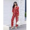Ekouaer Womens Pajama Sets Long Sleeve Sleepwear Soft Button Down Pjs 2 Piece Loungewear witn Pants S-XXL(Red Santa)