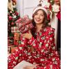 Ekouaer Womens Pajama Sets Long Sleeve Sleepwear Soft Button Down Pjs 2 Piece Loungewear witn Pants S-XXL(Red Santa)