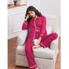 Ekouaer Womens Pajama Sets Long Sleeve Sleepwear Soft Button Down Pjs 2 Piece Loungewear witn Pants S-XXL(Rose)
