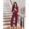 Ekouaer Womens Pajama Sets Long Sleeve Sleepwear Soft Button Down Pjs 2 Piece Loungewear witn Pants S-XXL(Wine Red)
