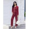 Ekouaer Womens Pajama Sets Long Sleeve Sleepwear Soft Button Down Pjs 2 Piece Loungewear witn Pants S-XXL(Wine Red)