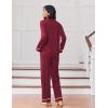 Ekouaer Womens Pajama Sets Long Sleeve Sleepwear Soft Button Down Pjs 2 Piece Loungewear witn Pants S-XXL(Wine Red)